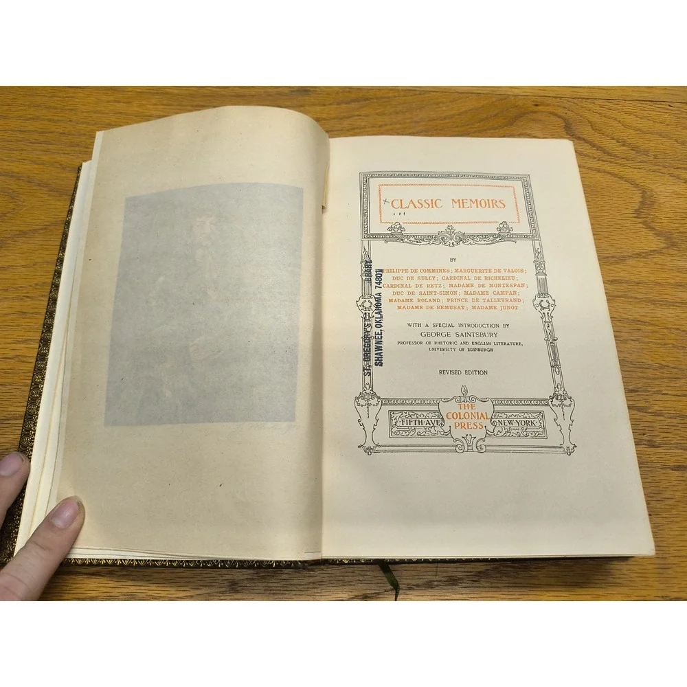 Classic Memoirs [in 3V] 1901 Intro by‎ George Saintsbury World's Great Classics